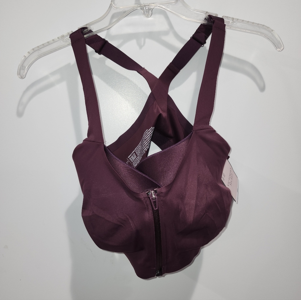 Victoria Secret Plum Front Zipper Sports Bra 38 DD